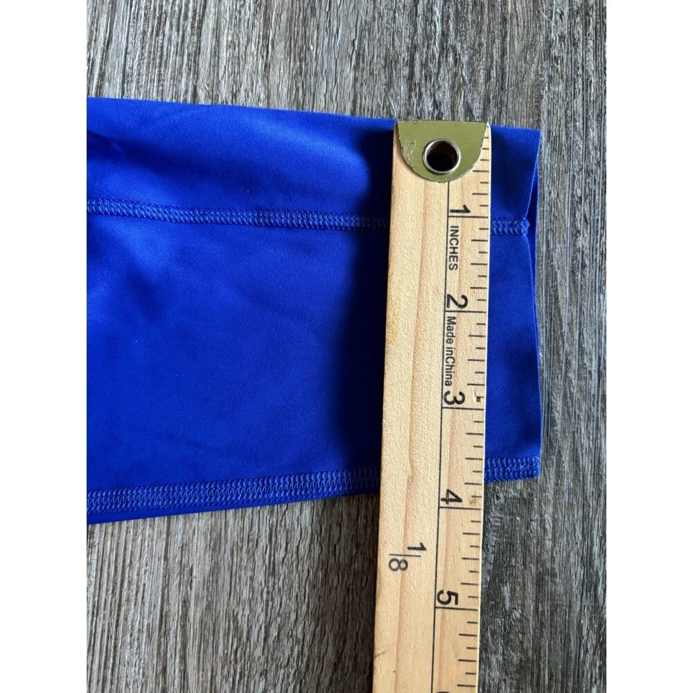 Lululemon Fast and Free High Rise Nulux Blue Logo Ankle Tights Size 6